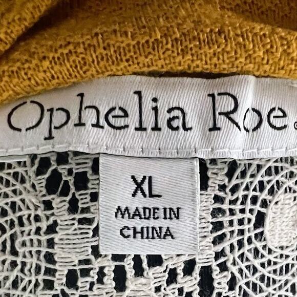 Ophelia Roe High Neck Yellow Tier Knit Long Sleeve Midi Dress Size XL - Picture 4 of 6